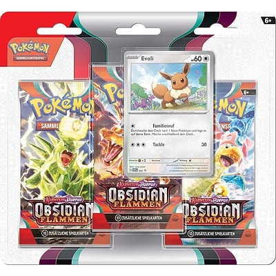 Pokemon: Obsidian Flammen – Evoli - 3-pack Blister - deutsch