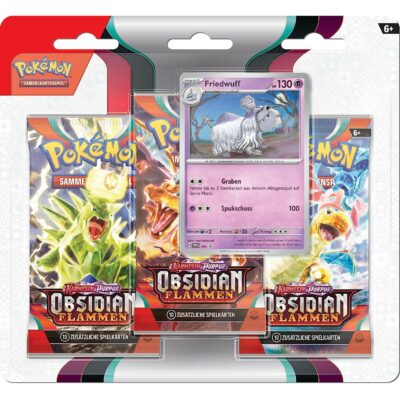 Pokemon: Obsidian Flammen – Friedwuff - 3-pack Blister - deutsch